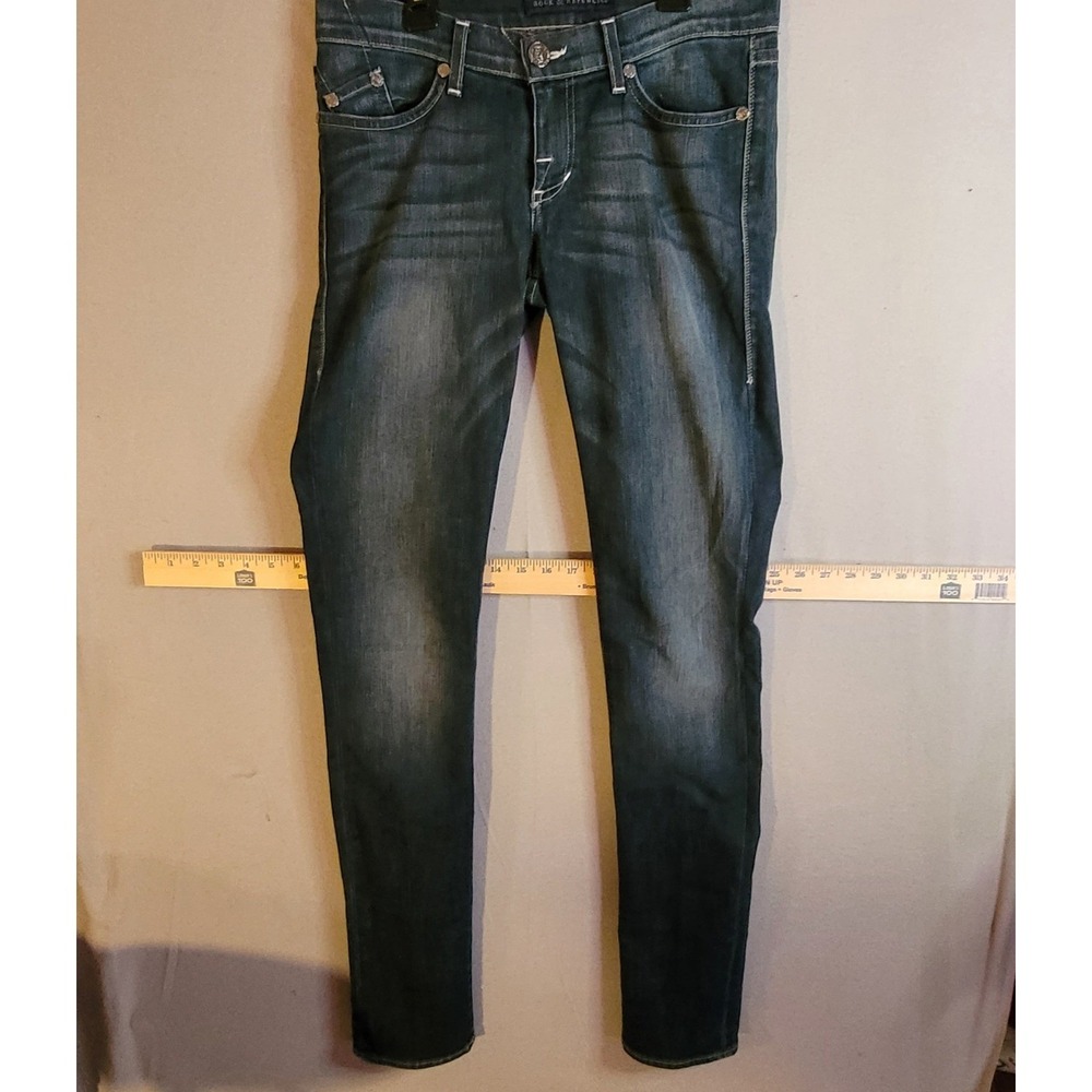 Rock & Republic Women's Jeans Size 28 Slim Straight Dark‎ Wash Stretch Low Rise